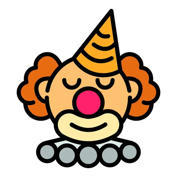 Icône de clown d'anniversaire, style contour — Image vectorielle