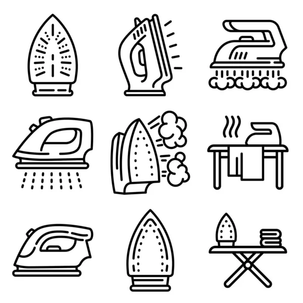 Set de iconos de hierro alisado, estilo isométrico — Archivo Imágenes Vectoriales