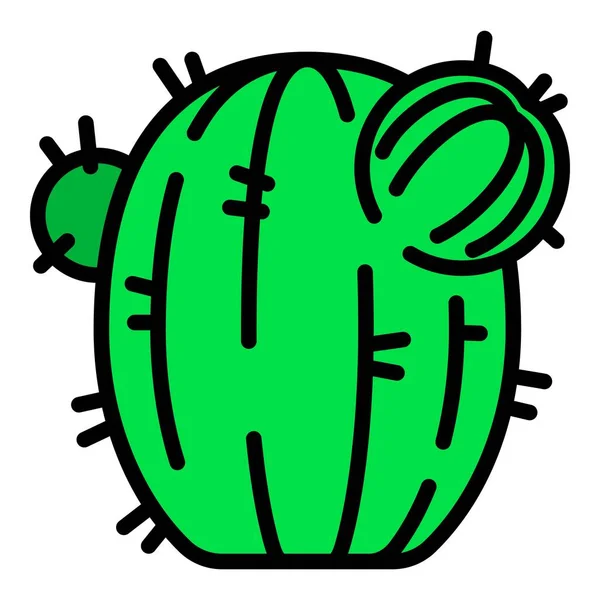 Ikon kaktus hijau, gaya garis luar - Stok Vektor