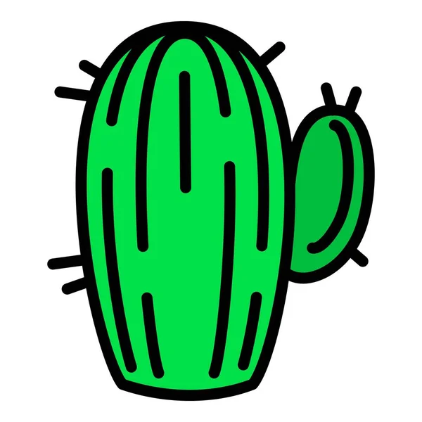 Ikon kaktus Meksiko, gaya garis luar - Stok Vektor