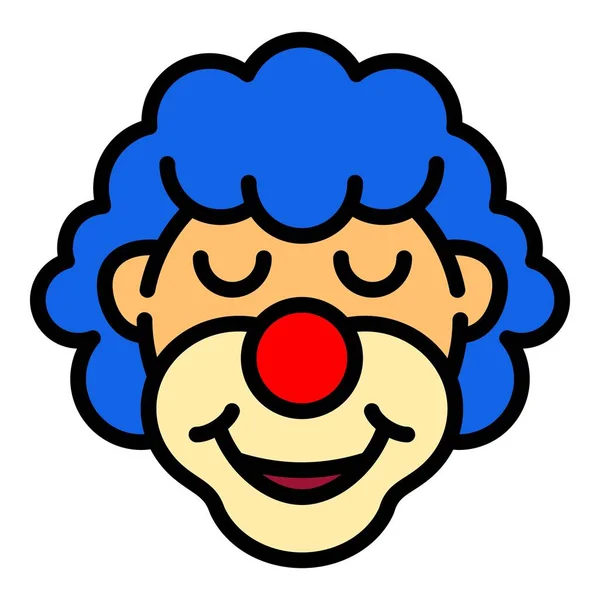 Clown icon, outline style — Stock Vector