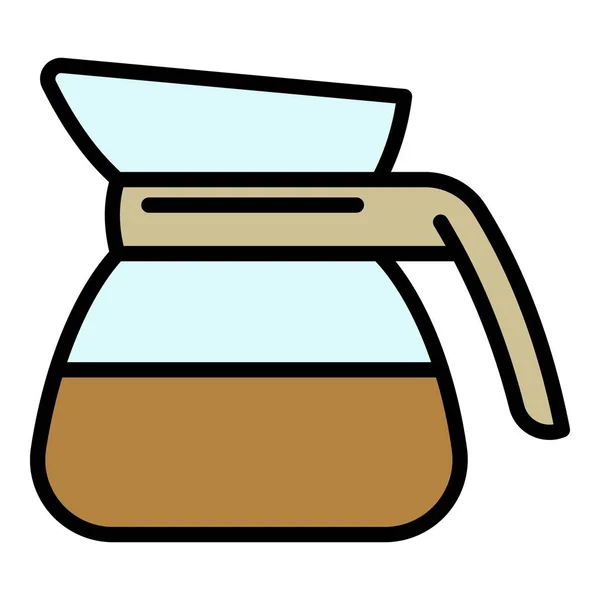 Glass coffee pot icon, outline style — Stock Vector