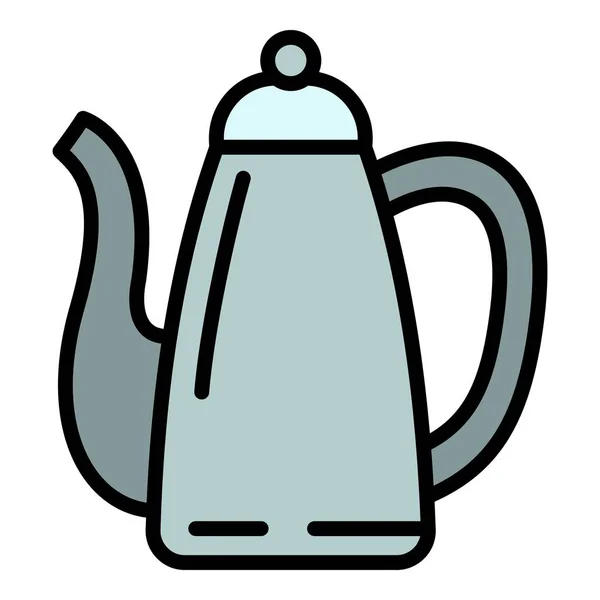 Cafetière turque icône, style contour — Image vectorielle