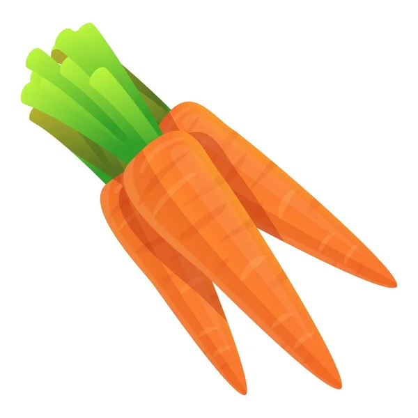 Farm eco carrots icon, cartoon style — Stock Vector