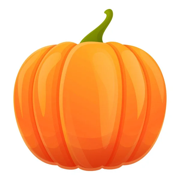 Herbst Orange Kürbis Ikone, Cartoon-Stil — Stockvektor