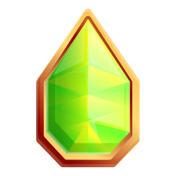 Magic groene edelsteen pictogram, cartoon stijl — Stockvector