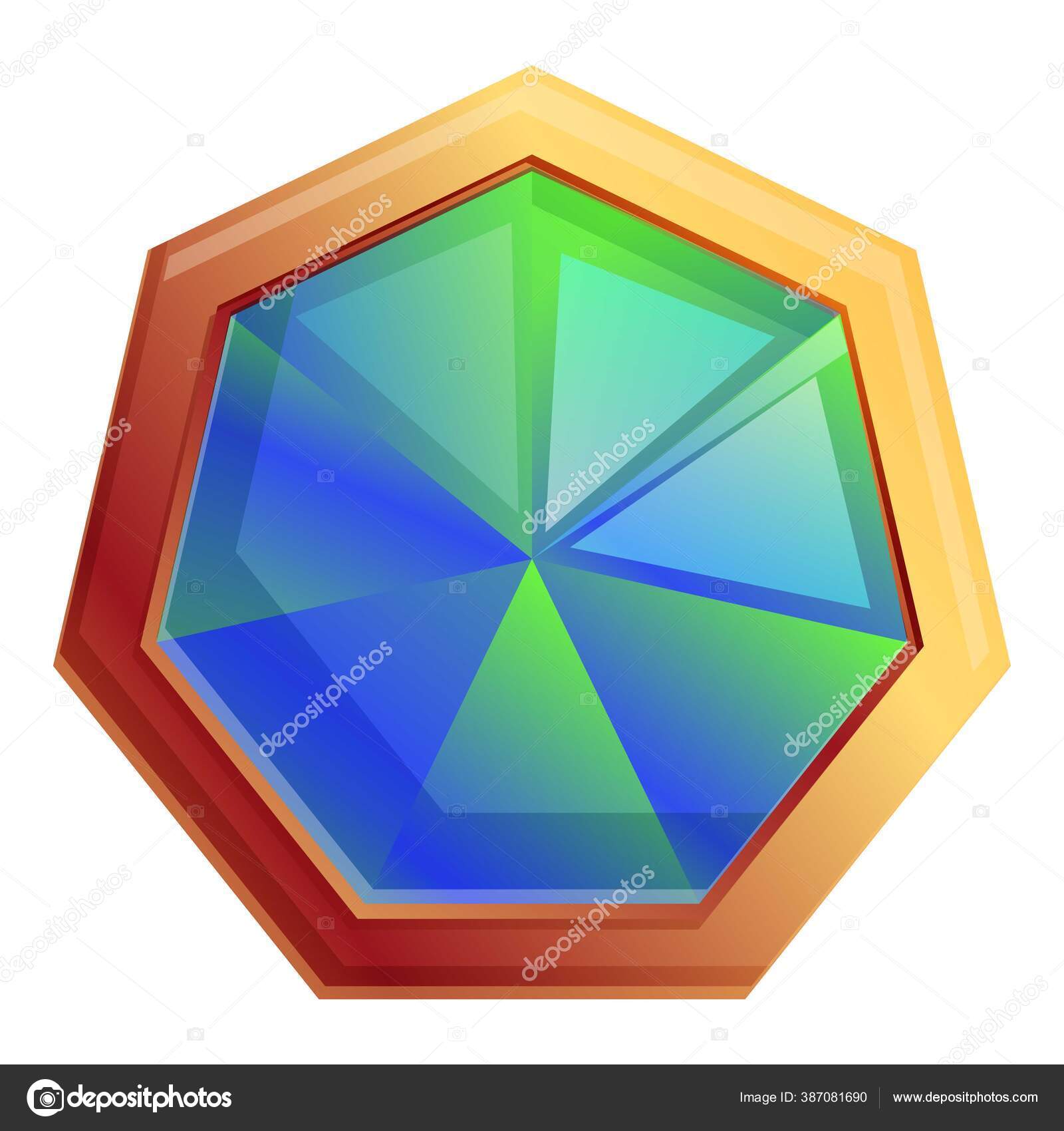 Warna Warni Ikon Batu Permata Gaya Kartun Stok Vektor C Nsit0108 387081690