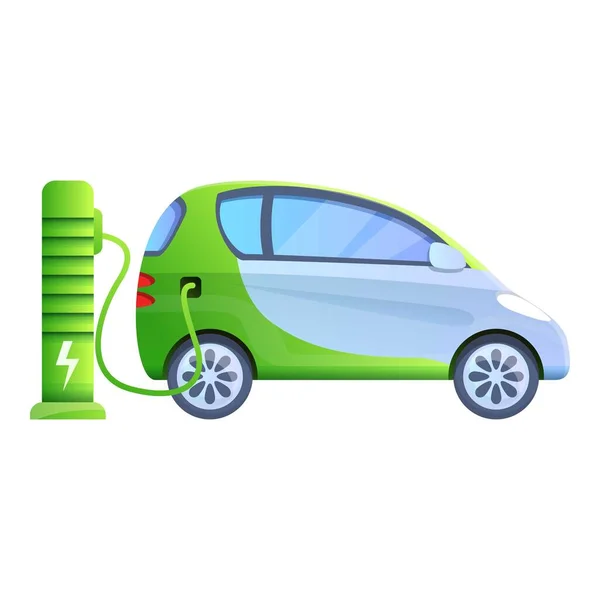 Plug hybride icône de voiture, style dessin animé — Image vectorielle