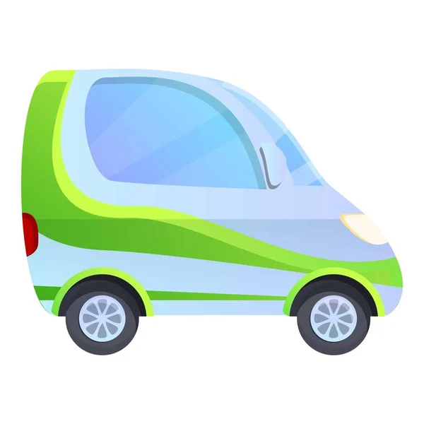 Coche híbrido con icono de acumulador, estilo de dibujos animados — Vector de stock