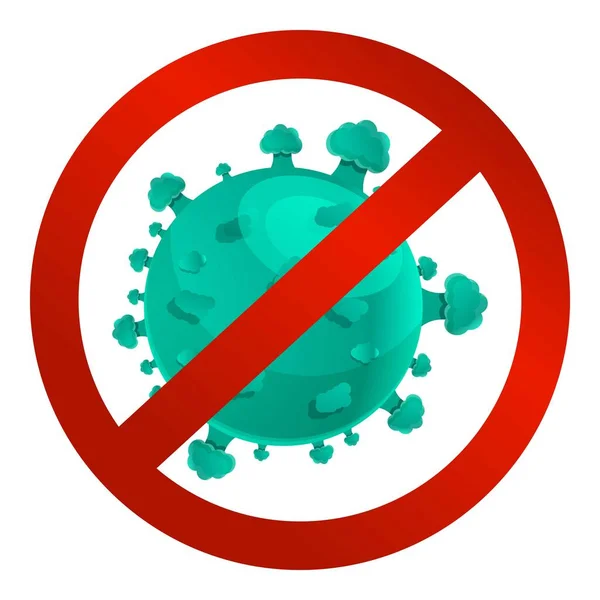 No coronavirus icon, cartoon style — Stock Vector