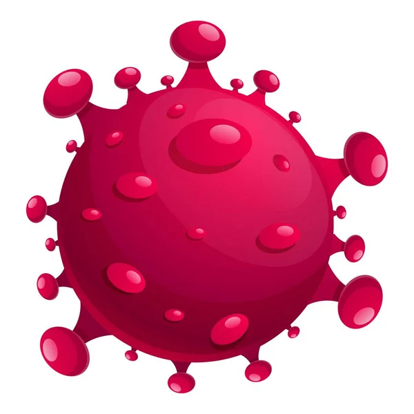 Rode coronavirus icoon, cartoon stijl — Stockvector