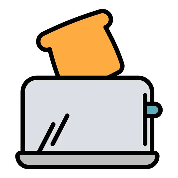 Ontbijt broodrooster icoon, outline stijl — Stockvector