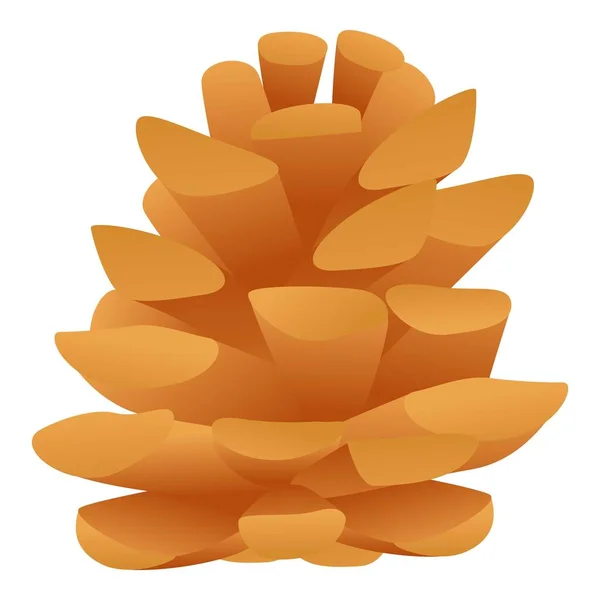 Icono de cono de coníferas, estilo de dibujos animados — Vector de stock