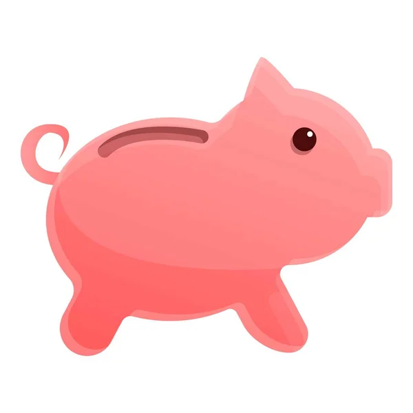 Ícone de banco piggy, estilo dos desenhos animados — Vetor de Stock
