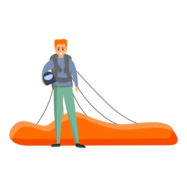 Parachuting icon, cartoon style — Stock Vector