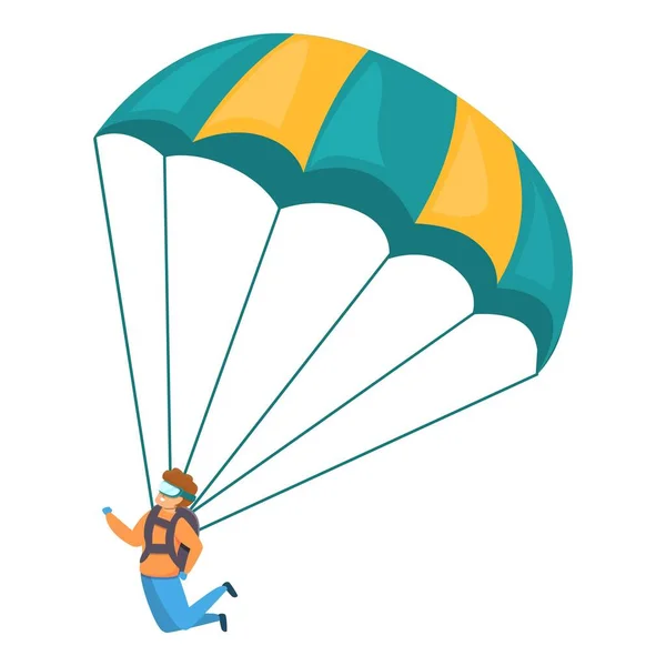 Icône jeune parachutiste, style dessin animé — Image vectorielle