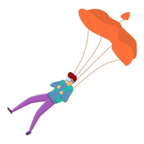 Icône de parachutisme récréatif, style dessin animé — Image vectorielle