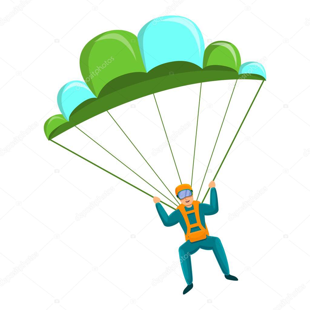 Parachuter icon, cartoon style