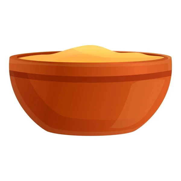 Icône de bol de poudre de jacuzzi, style dessin animé — Image vectorielle