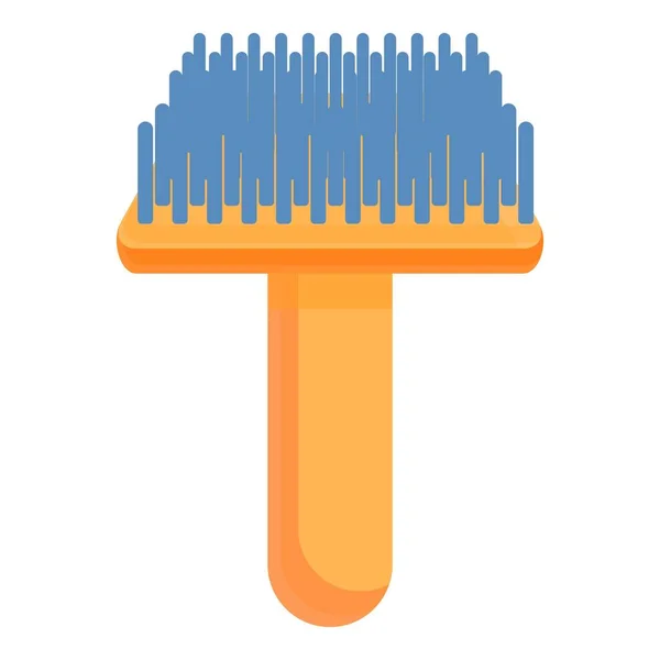Groomer pet steel brush icon, cartoon style