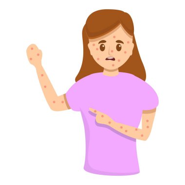 Measles icon, cartoon style clipart