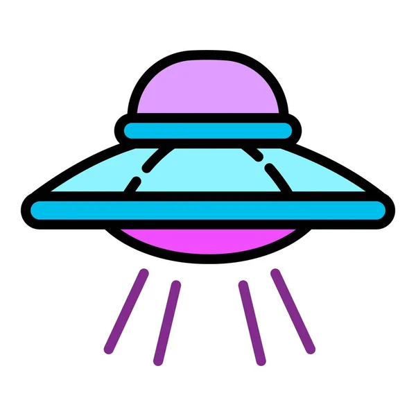Ufo icon, outline style — Stock Vector
