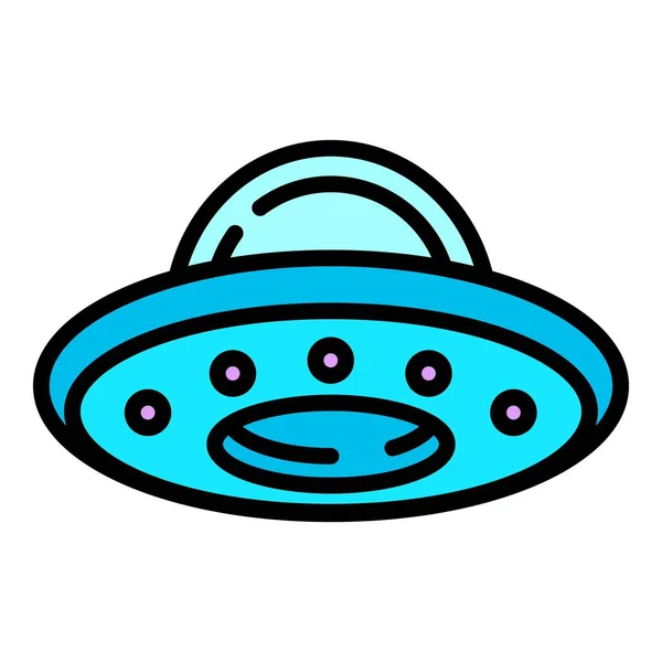 Flying ufo icon, outline style — Stock Vector