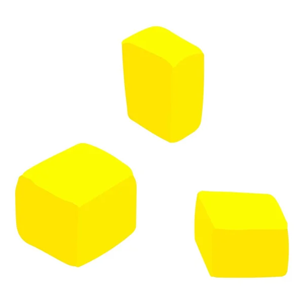 Icona cubi di ananas, stile isometrico — Vettoriale Stock