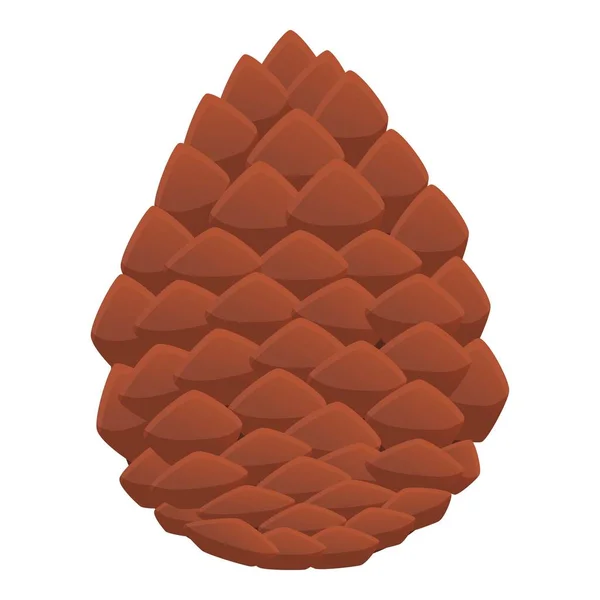 Icono de cono de pino siberiano, estilo de dibujos animados — Vector de stock