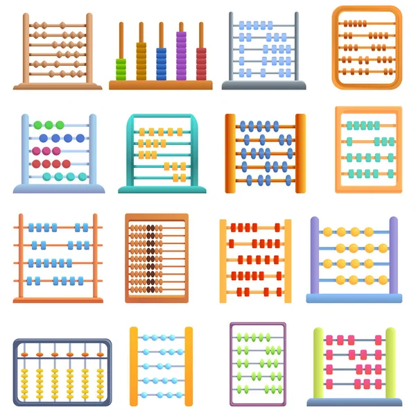 Set ikon Abacus, gaya kartun - Stok Vektor