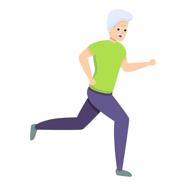 Aerobic Senior Running Ikone, Cartoon-Stil — Stockvektor