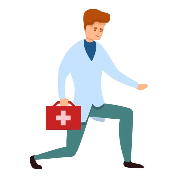 Sport doctor first aid kit icon, cartoon style — Stock Vector