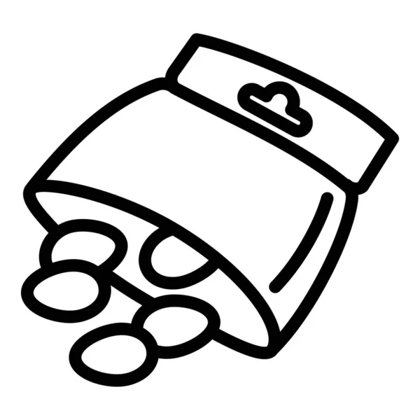 Icono de paquete de cacahuete, estilo de esquema — Vector de stock