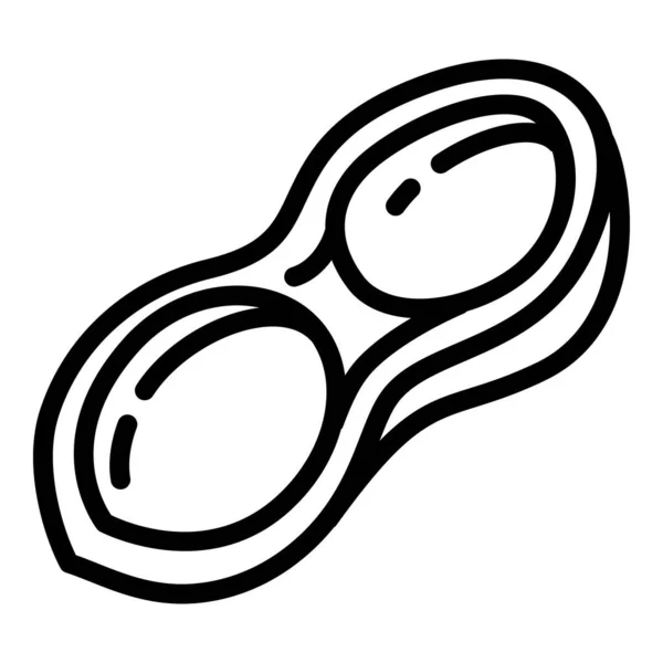 Icono de cáscara de maní medio, estilo de contorno — Vector de stock