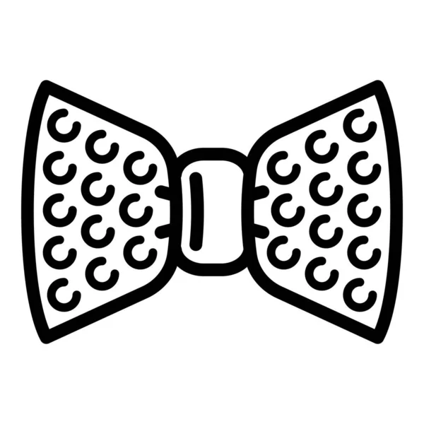 点線の蝶ネクタイアイコン、アウトラインスタイル — ストックベクタ