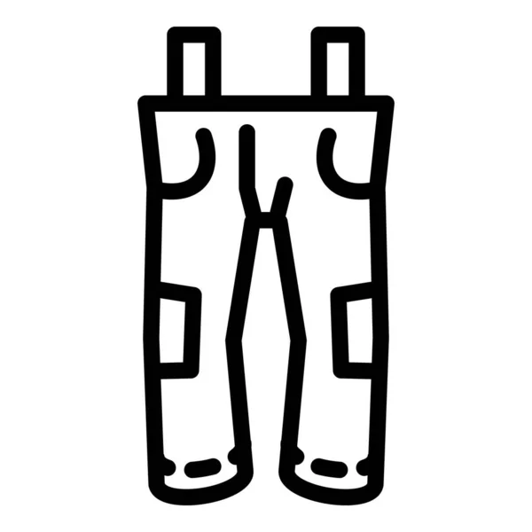 Lyžařské kalhoty ikona, styl osnovy — Stockový vektor