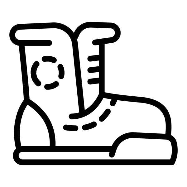 Icône chaussure de ski, style contour — Image vectorielle