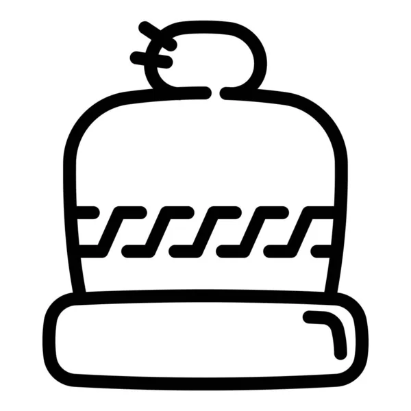 Winter hoed pictogram, Kaderstijl — Stockvector
