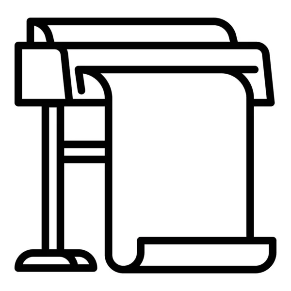 Icono de plotter comercial, estilo de esquema — Vector de stock