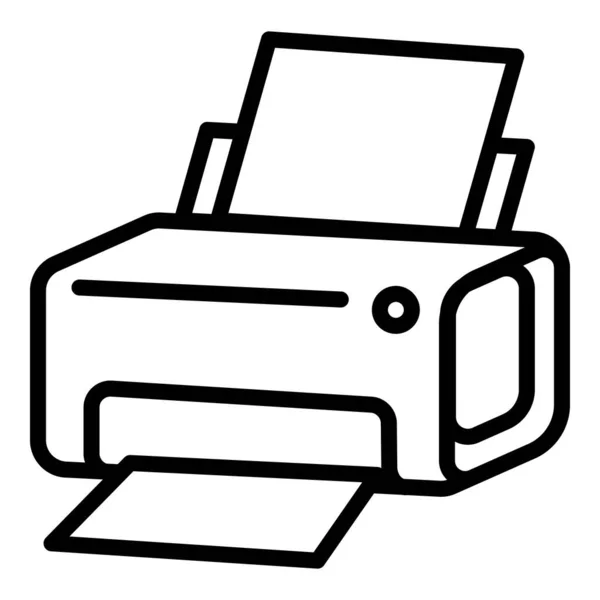 Иконка лазерного принтера, стиль контура — стоковый вектор
