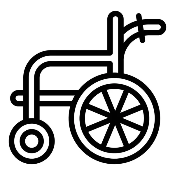 Ikona wózka inwalidzkiego, styl zarysu — Wektor stockowy