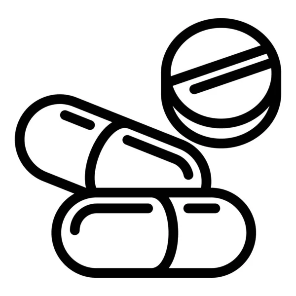 Kapsel och piller ikon, skissera stil — Stock vektor