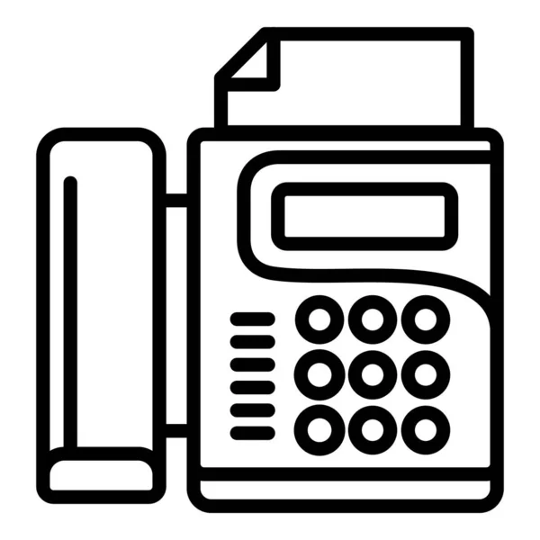 Irodai fax ikon, körvonalazott stílus — Stock Vector