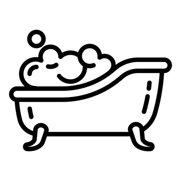 Значок мыльной пены в ванной, очертания стиля — стоковый вектор