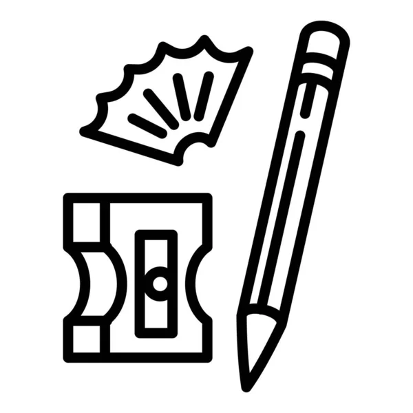 Icono del sacapuntas, estilo de esquema — Vector de stock