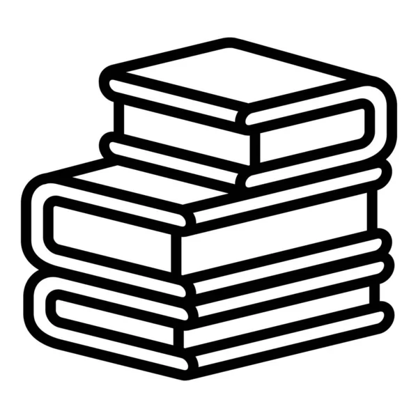 Stapel boeken pictogram, Kaderstijl — Stockvector