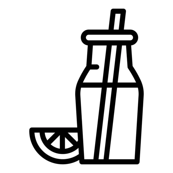 Icono de la botella de jugo de naranja, estilo de esquema — Archivo Imágenes Vectoriales