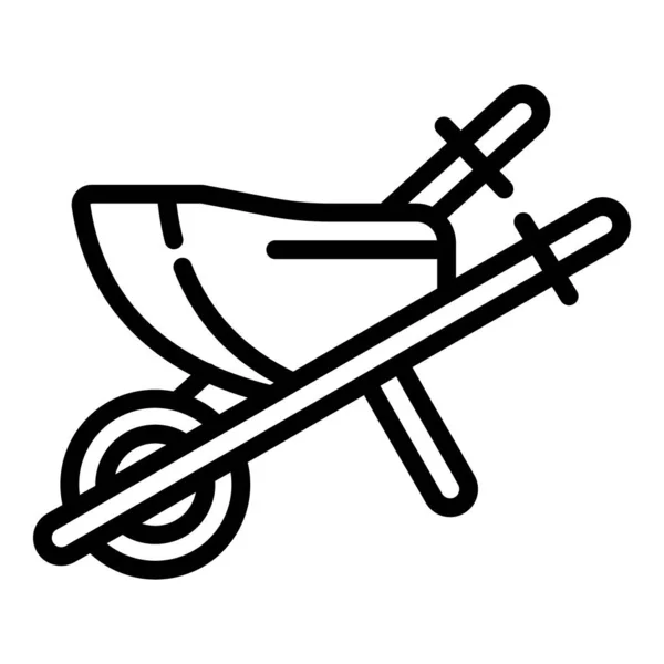 Schubkarren-Symbol, Umriss-Stil — Stockvektor