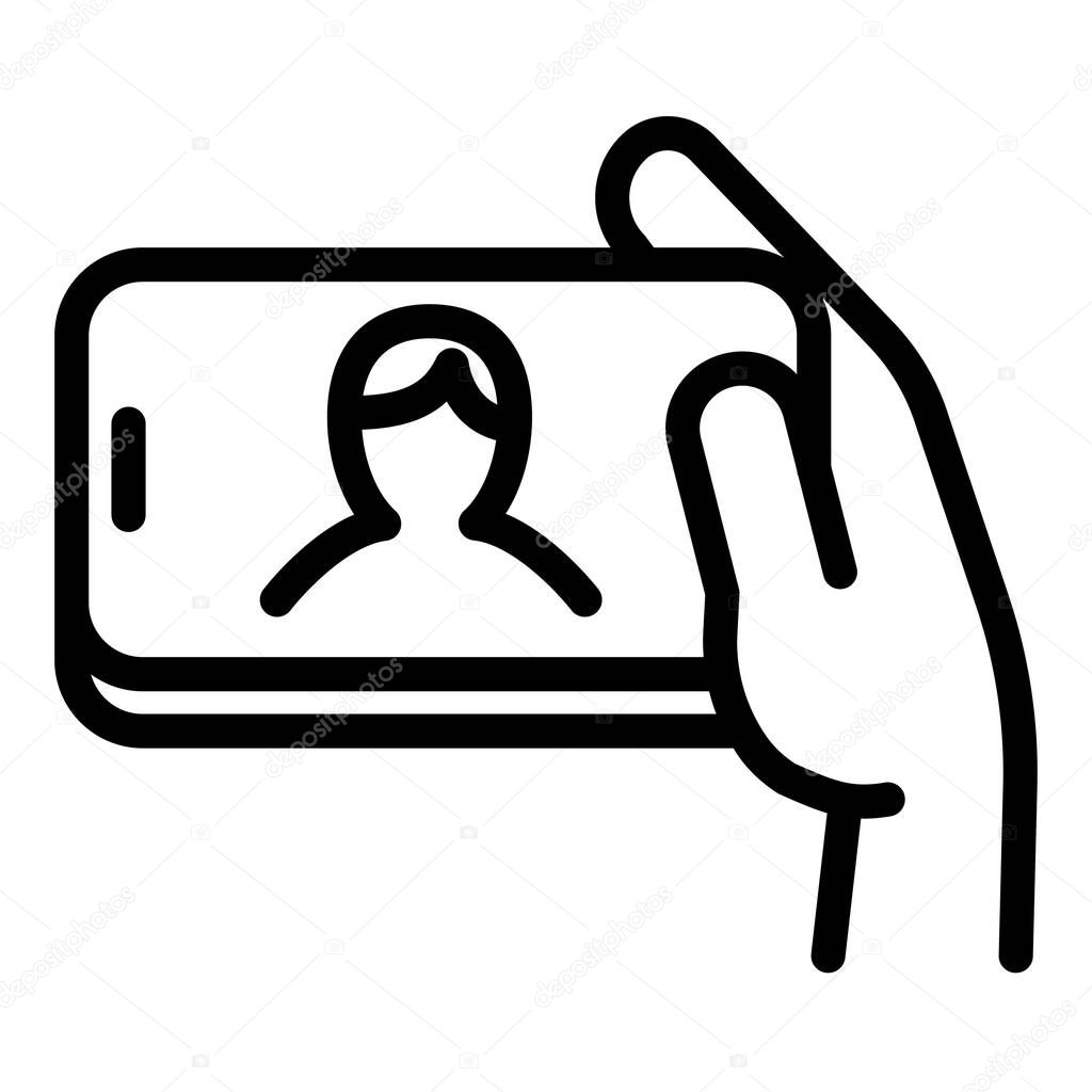 Hand Selfie Icon Outline Hand Selfie Vector Icon For Web Design Isolated On White Background Premium Vector In Adobe Illustrator Ai Ai Format Encapsulated Postscript Eps Eps Format