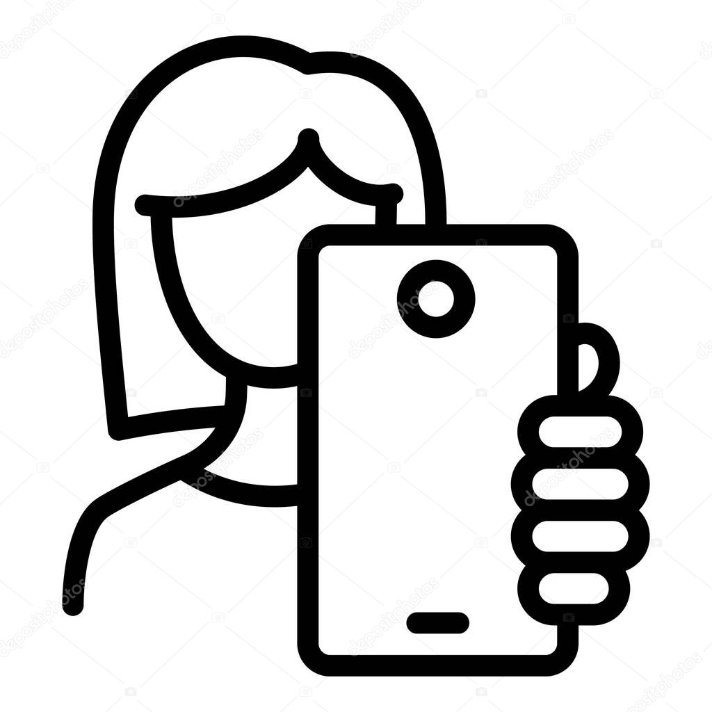 Woman Make Selfie Icon Outline Woman Make Selfie Vector Icon For Web Design Isolated On White Background Premium Vector In Adobe Illustrator Ai Ai Format Encapsulated Postscript Eps Eps Format